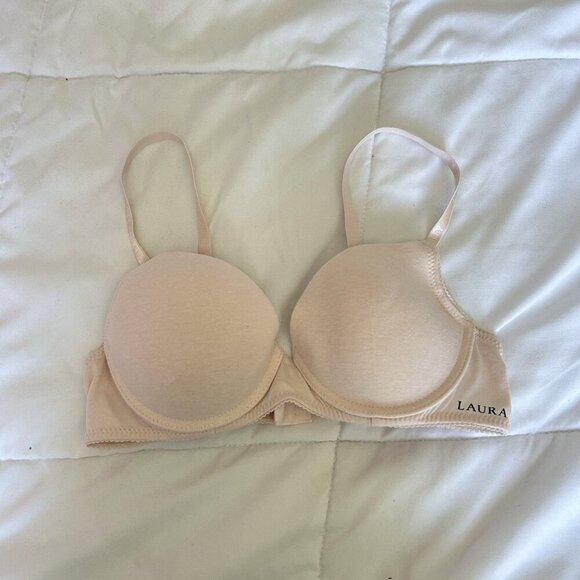 Laura Ashley Womens 2 Pack Bra 34B Pink Blue Underwired Push Up Bra Soft - Picture 2 of 11